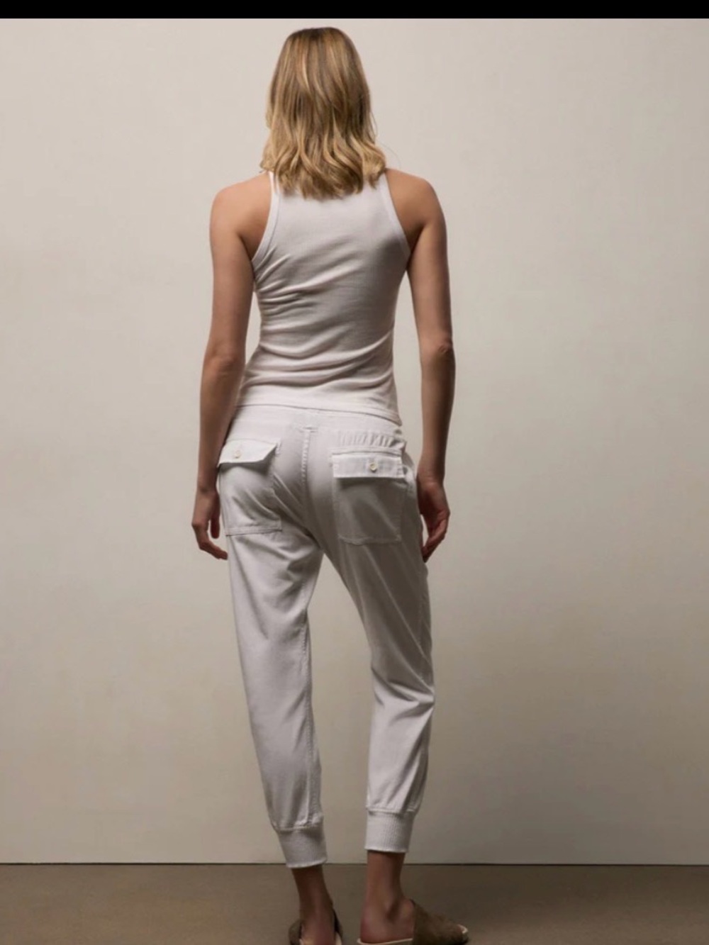 James Perse Mixed Media Jogger Pants in Light Beige women 0